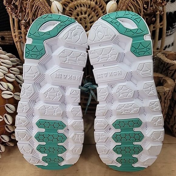 Hoka One One Womens 5.5 Conquest 2  Running Gym Shoe Acid Green Aqua Sneakers - Picture 5 of 13